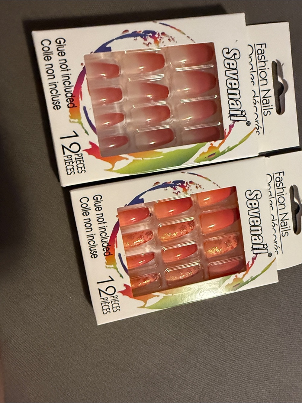 Sevenail Fashion Press-On Nails in Peach Pink Ombre (2 Packs)